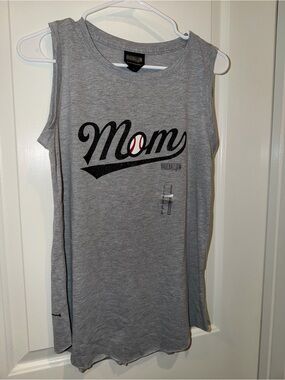 Baseballism "Mom" Sleeveless Tank Top - Gray